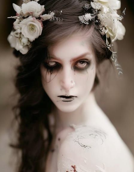 Terrifying Ghost Bride in Dark Fantasy Style