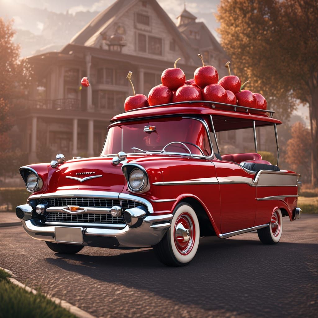 1957 Chevrolet  modeled down in the shape of a candy apple r...
