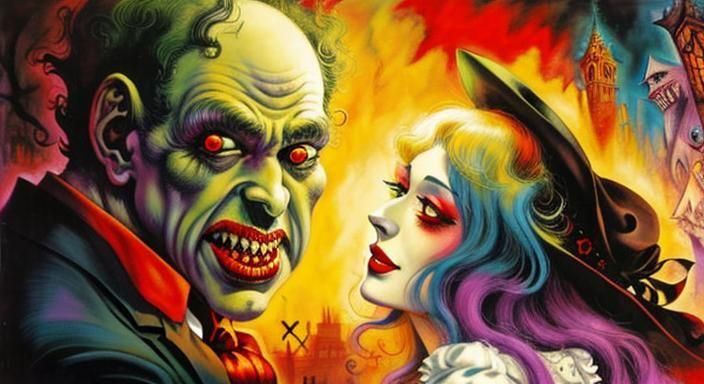 Vampires in Love: A Dark Fantasy Illustration