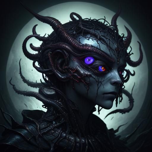 Eerie Surreal Vigilant Watcher in Dark Fantasy Style