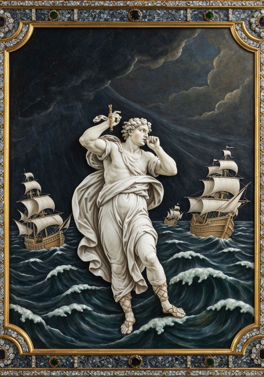 Aeolus Unleashes a Storm at Sea in High Relief