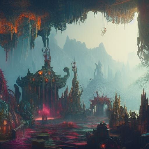 Fantastical Party Concept Art in Deep Color