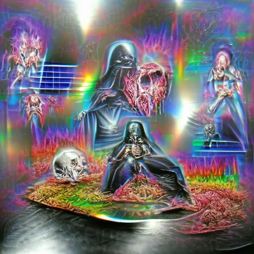 Holographic Death Metal Album Cover Art