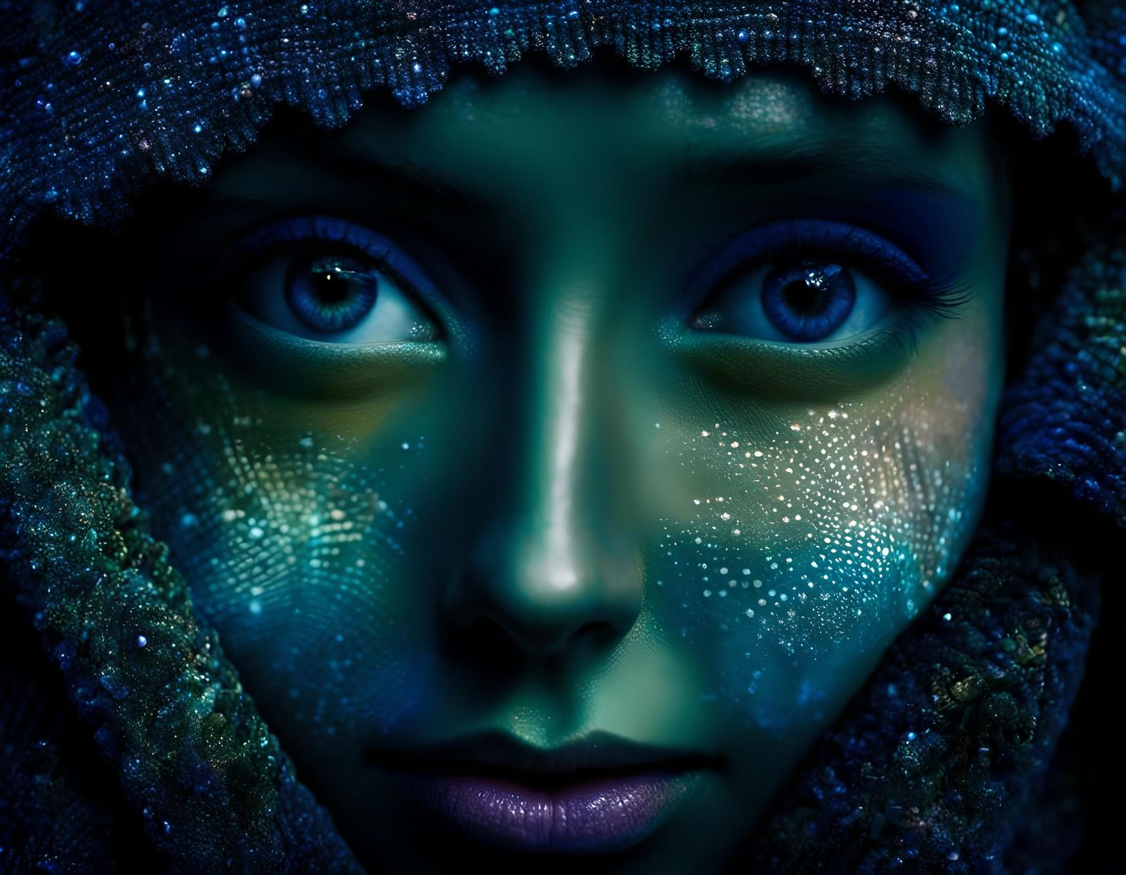 Ethereal Pixy Woman in Dark 3D Rendering