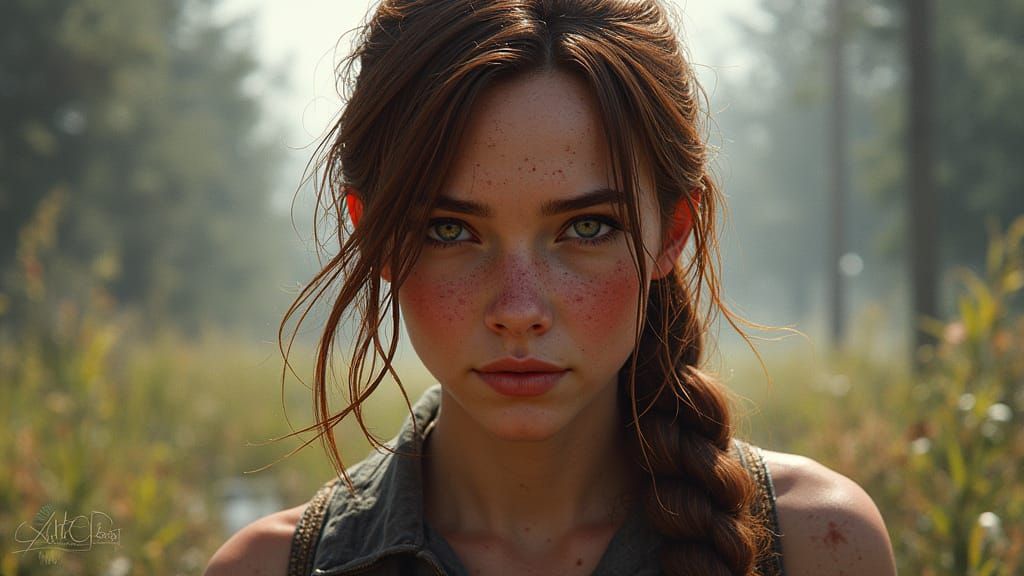 Ellie Williams Portrait in Digital Painting Style