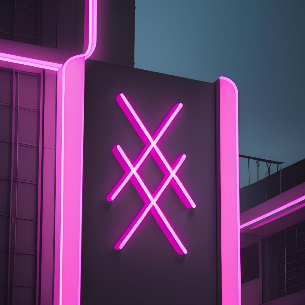 Pink Neon X Logo Sign