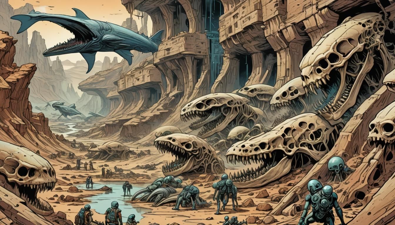 Martian Ruins: Retro Sci-Fi Comic Book Art