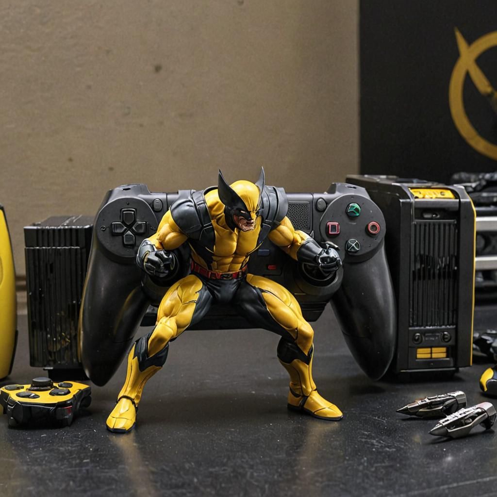 Wolverine Themed Console with Claw Accents