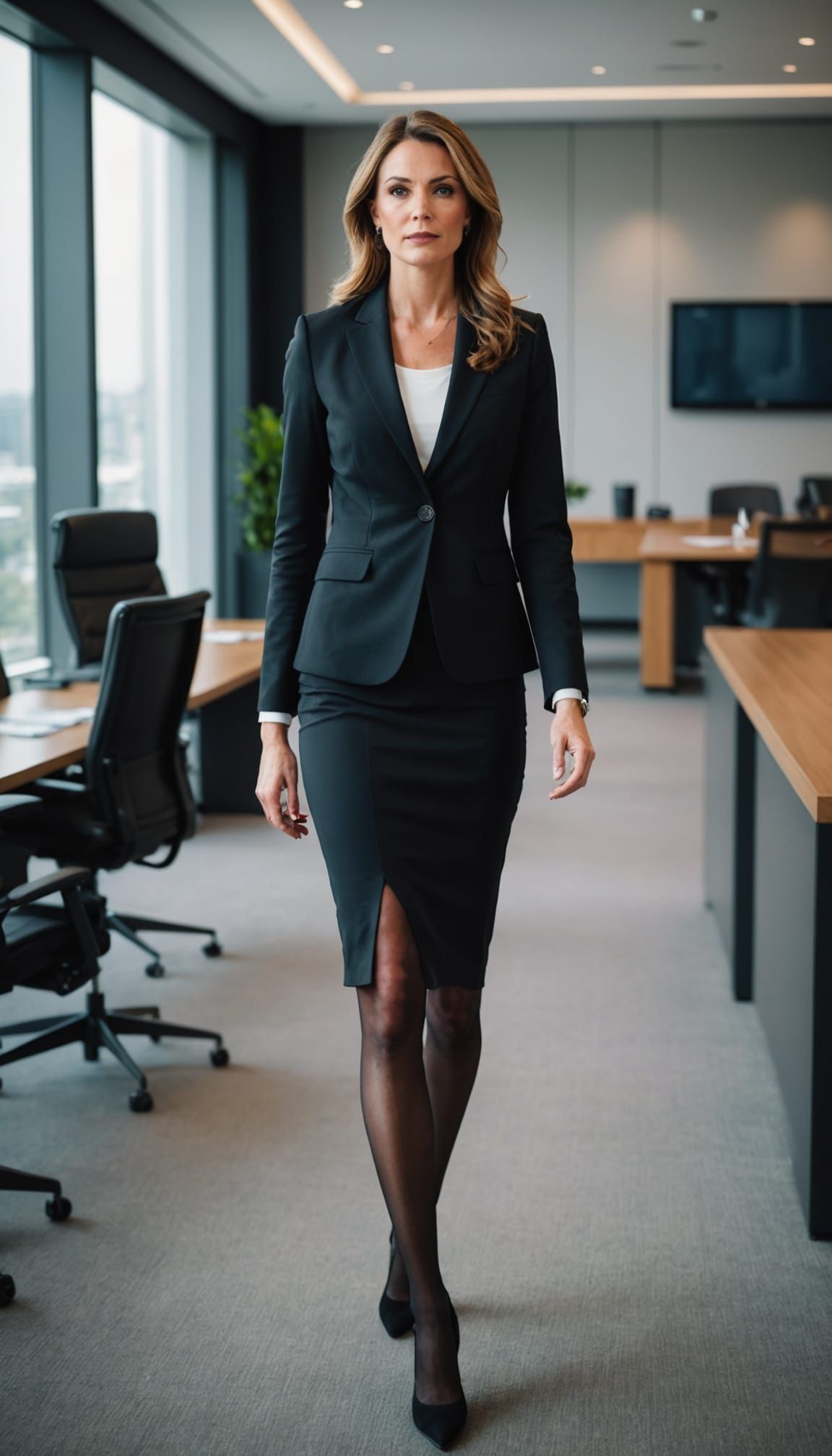 Powerful Businesswoman Commands Boardroom in Professional Ph...