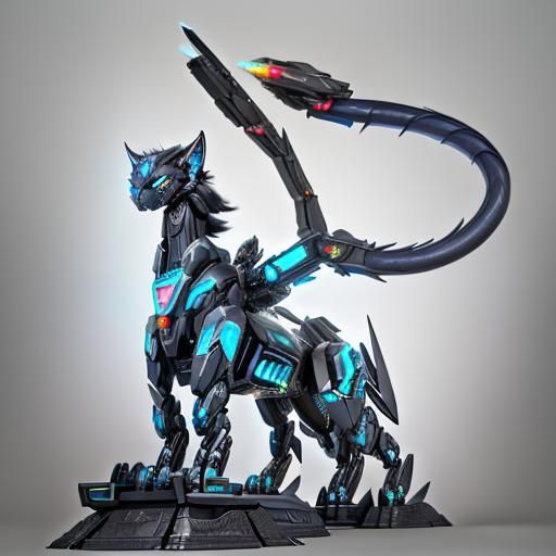 Cyberpunk Displacer Beast: Symmetrical Mechanical Cougar