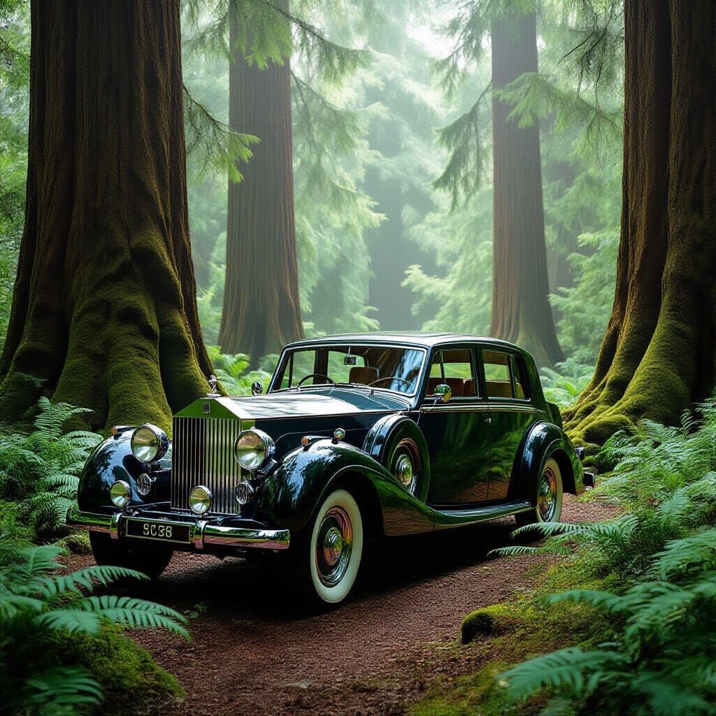 Rolls-Royce Phantom in Primeval Forest, Art Deco Style