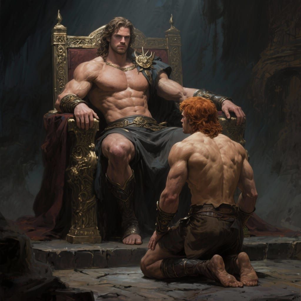King Theseus and Jason on Throne