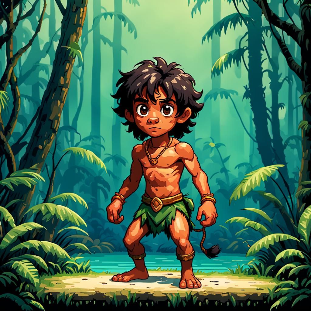 Mowgli Pixel Art Game Sprite