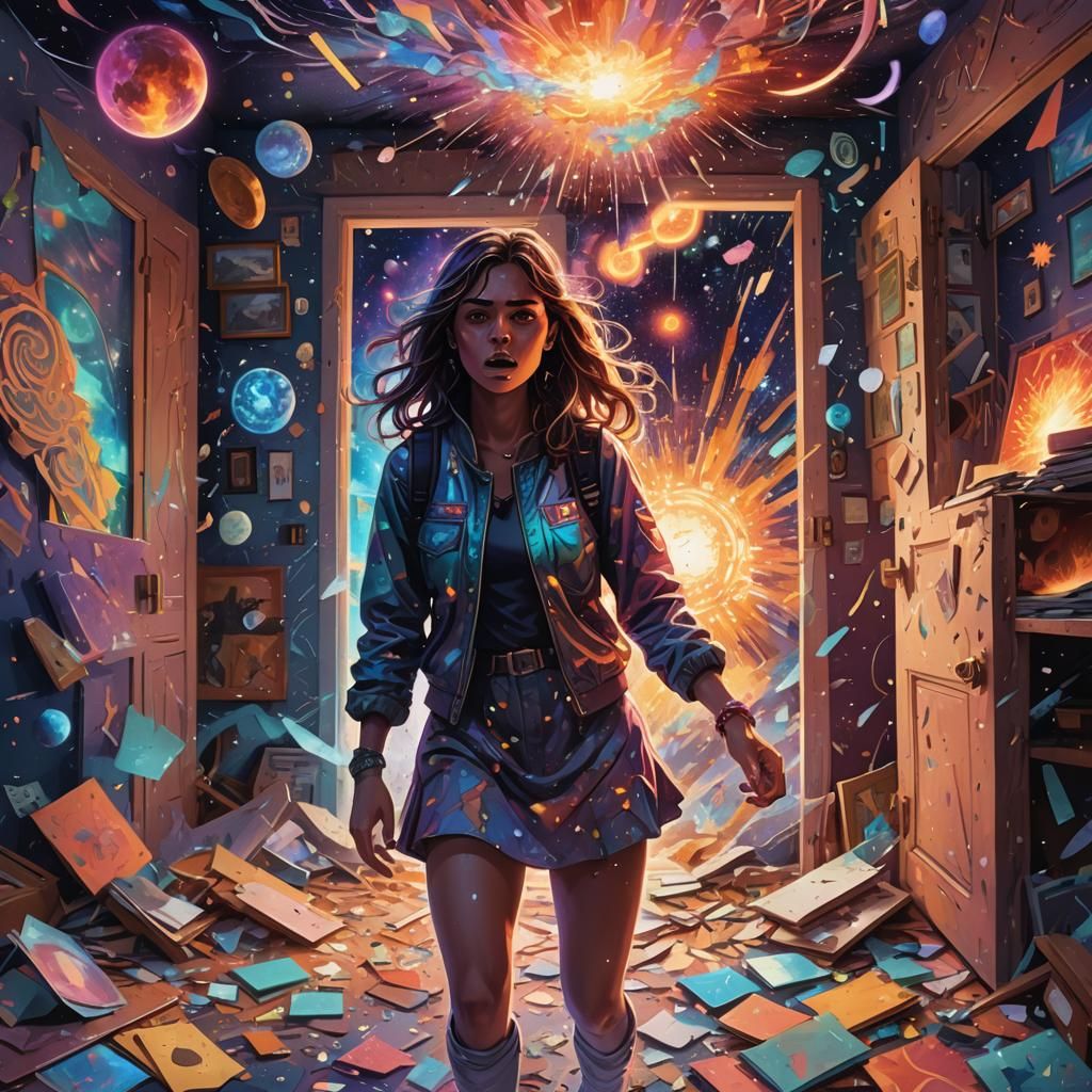 Intense Holographic Image of Girl's Cosmic Emotions