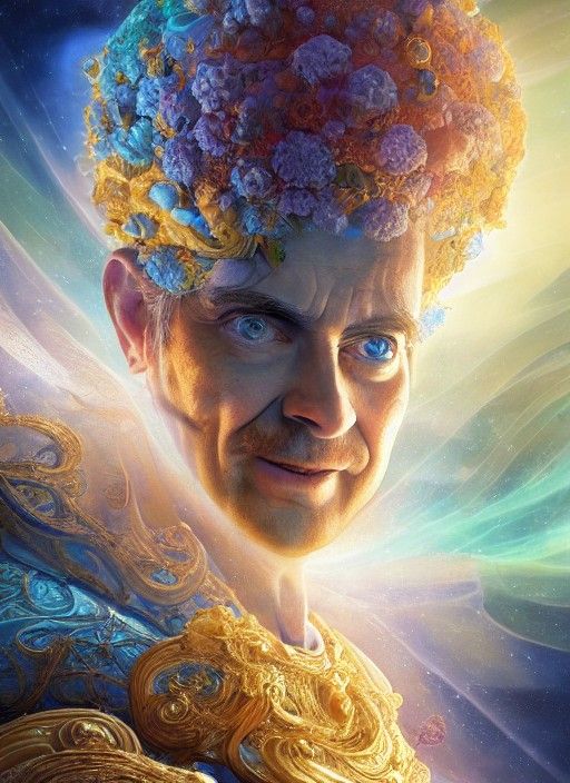 Emperor of the Cosmos: Hyperrealistic Elegant Painting