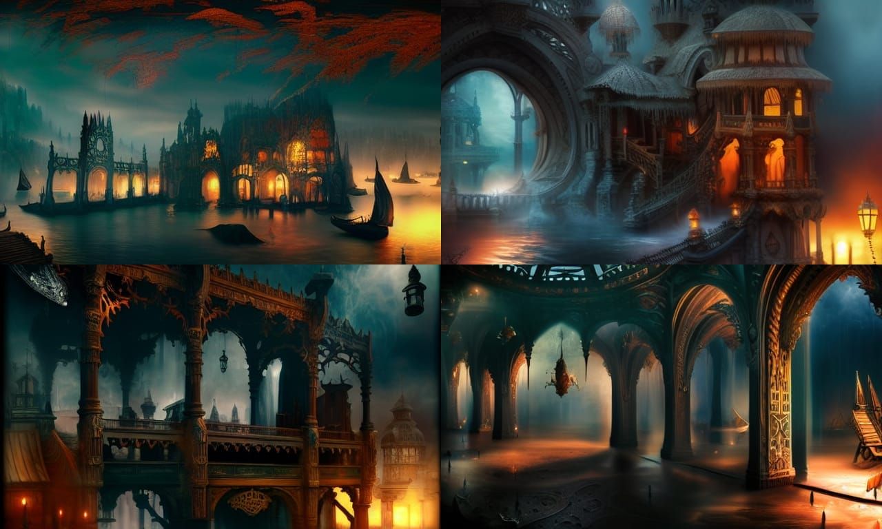 Dramatic Wooden Gallery: Digital Matte Painting