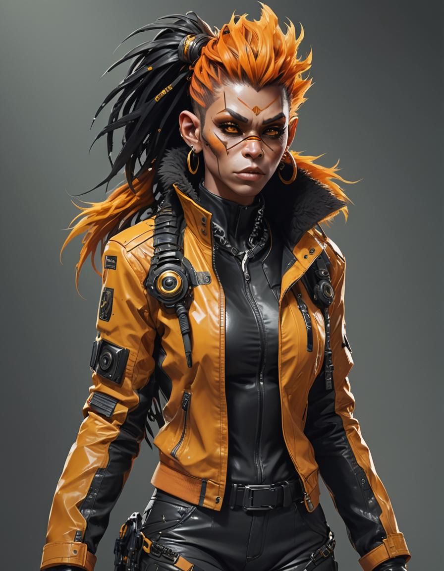 Cyberpunk Ape with Mohawk and Piercings