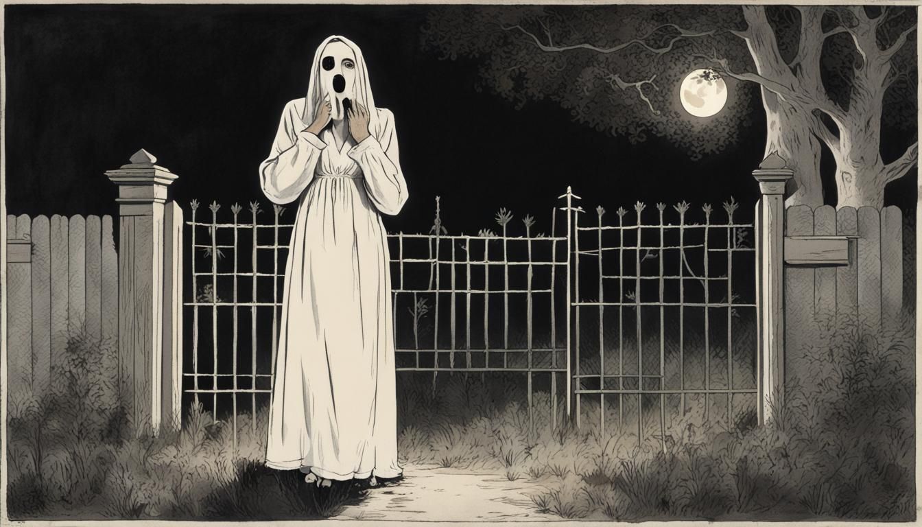 Ghost of Woman Appears on Moonlit Night