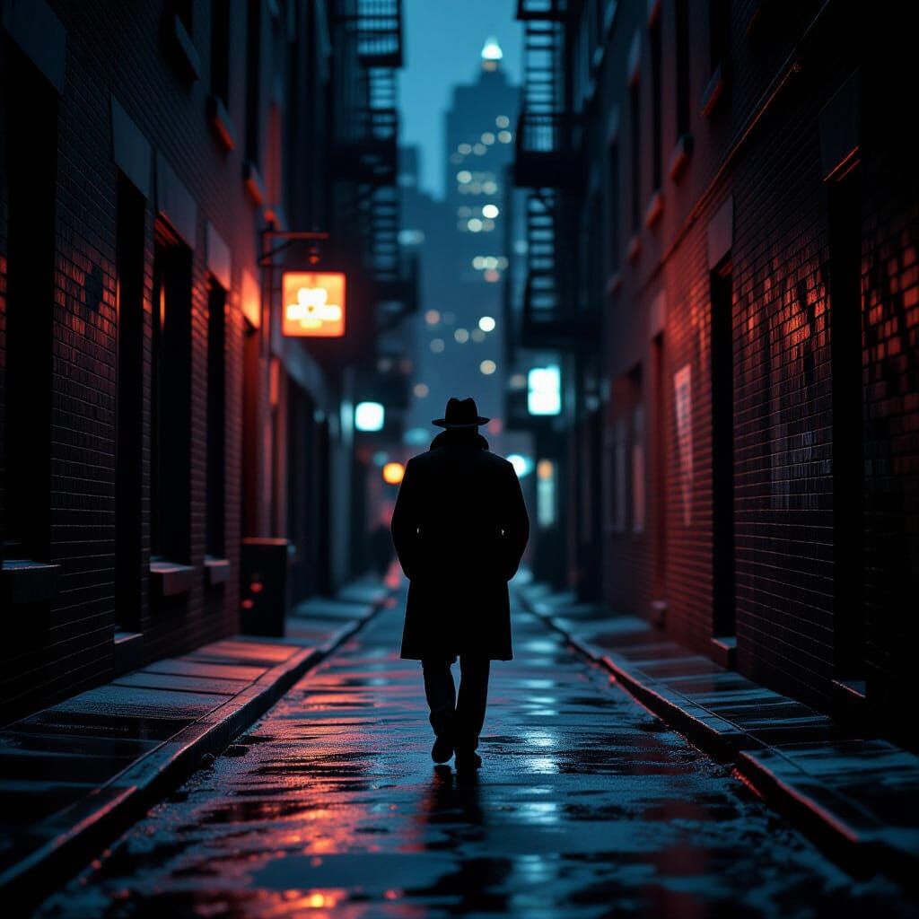 Gritty Urban Underling in Dim Alleyway