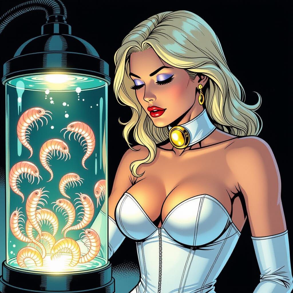 Emma Frost Hypnotized in Worm Tank - Bold Comic Art