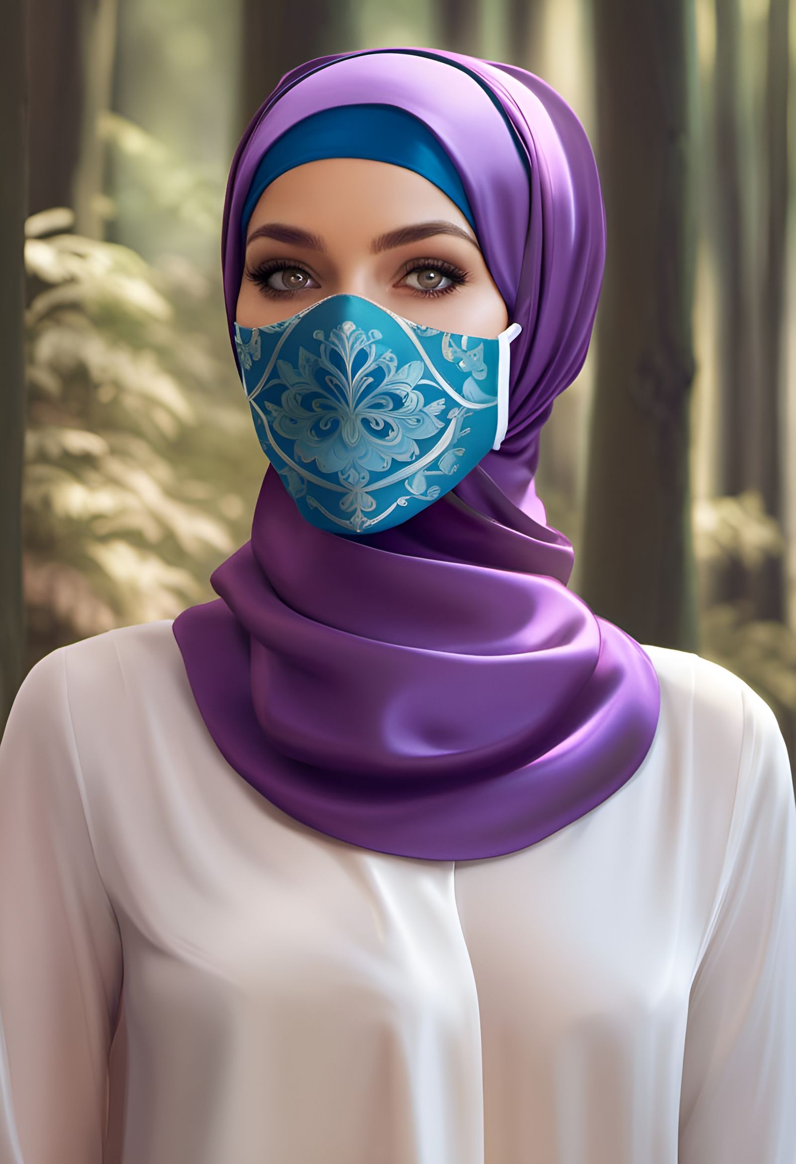 German Woman in Hijab Portrait, Hyperdetailed Digital Art