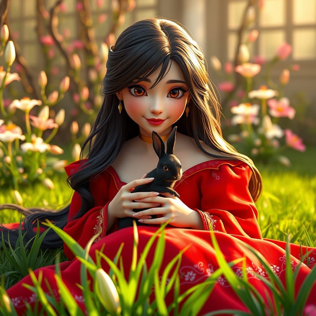 Spring Princess 64 in Vibrant Art Nouveau Style