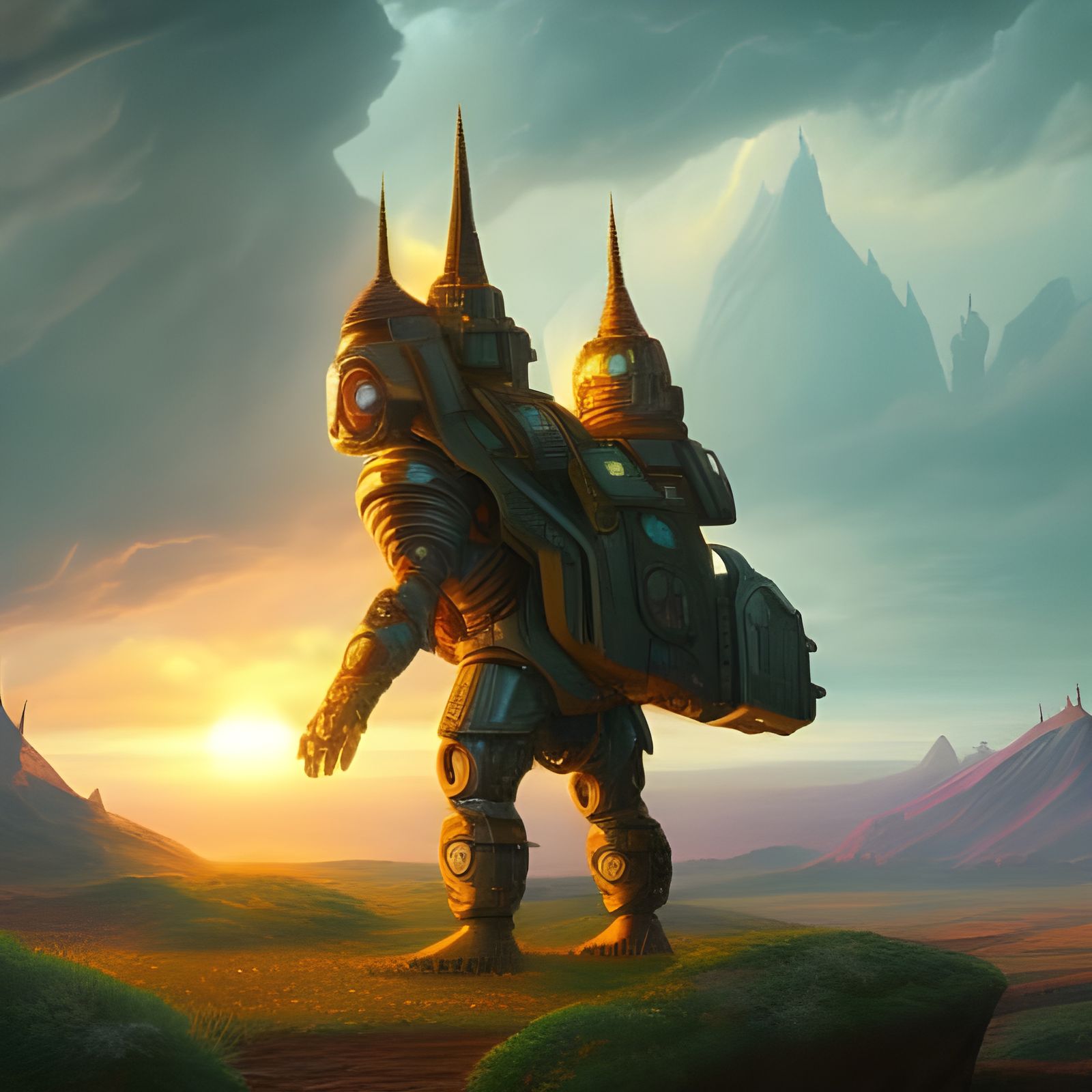 Whimsical Sci-Fi Wasteland: Fairytale Illustration