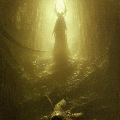 Horrific Stitch Creature, Dark Fantasy Illustration