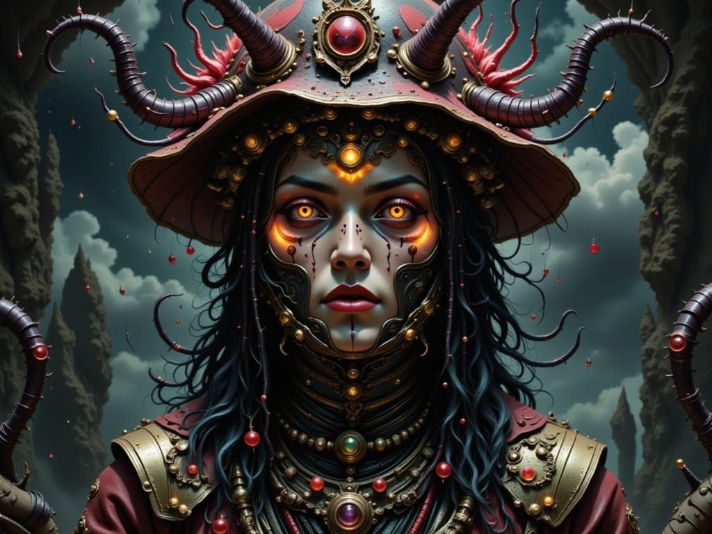 Mysterious Cult Member Portrait in Dark Fantasy Style