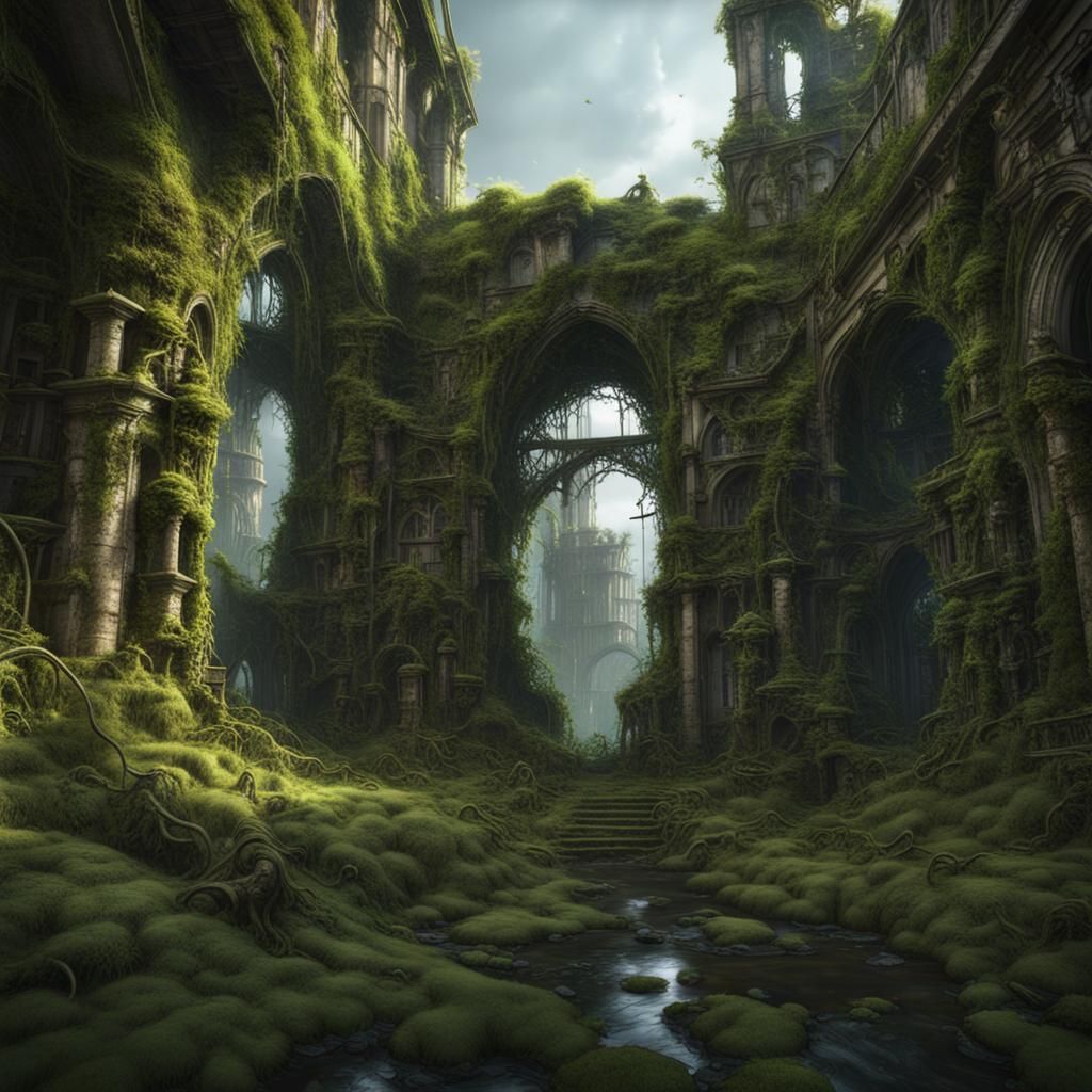 Lush Overgrown City Concept Art