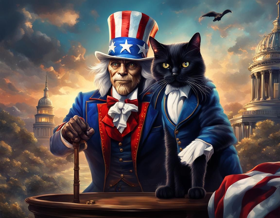 Black Cat Uncle Sam Poster Art