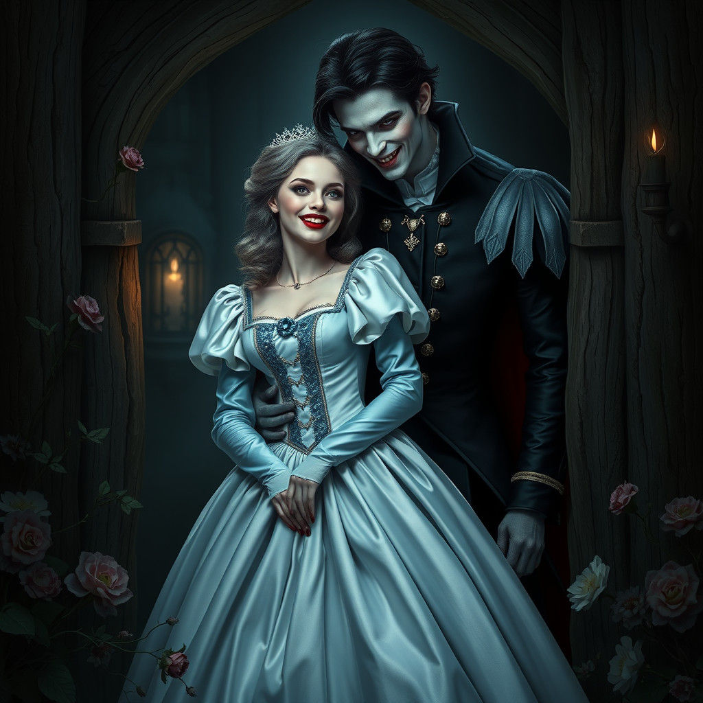 Snow White and Vampire Prince in Gothic Style