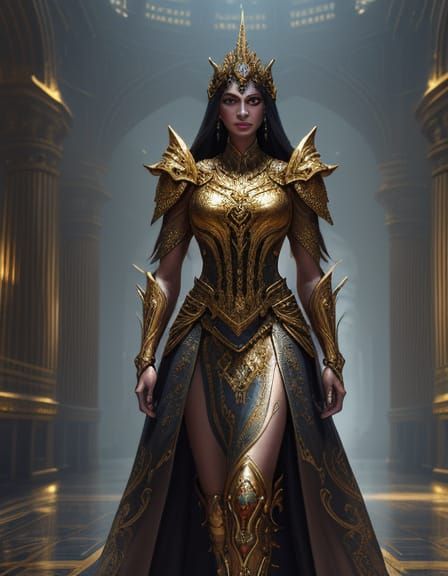 Ethereal Being in Divine Biomechanical Armor