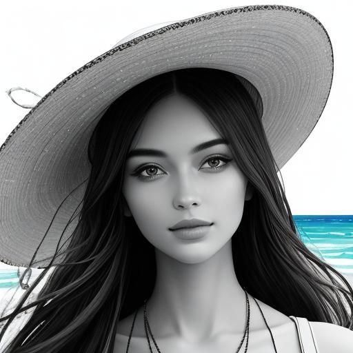 Dreamy Beach Portrait in Black and White