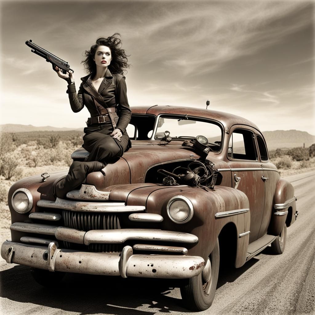 Post-Apocalyptic Mercury Chase with Armed Driver