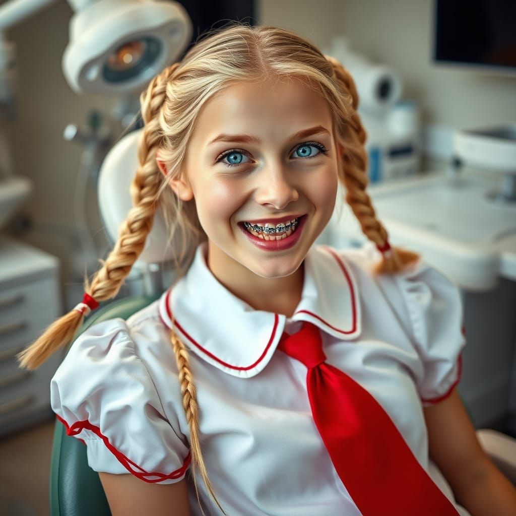 Elegant Teenager Undergoes Orthodontic Treatment