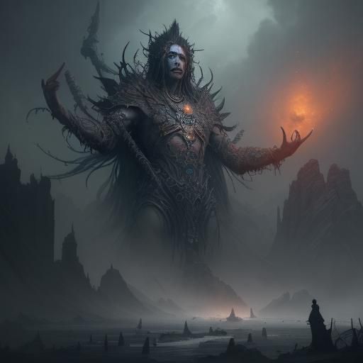 Fantastical Matte Painting of Whispering Gods
