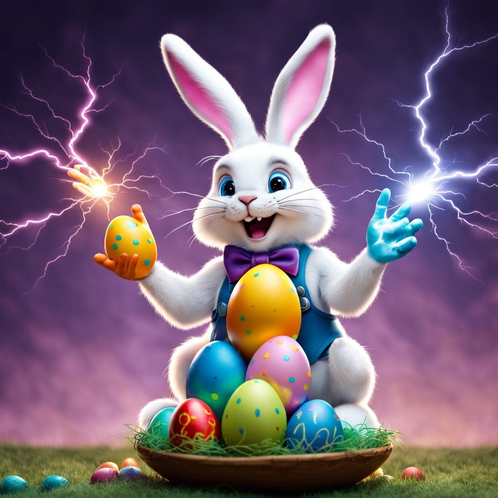 Easter Bunny Brings Vibrant Color to Eggs with Magical Light...