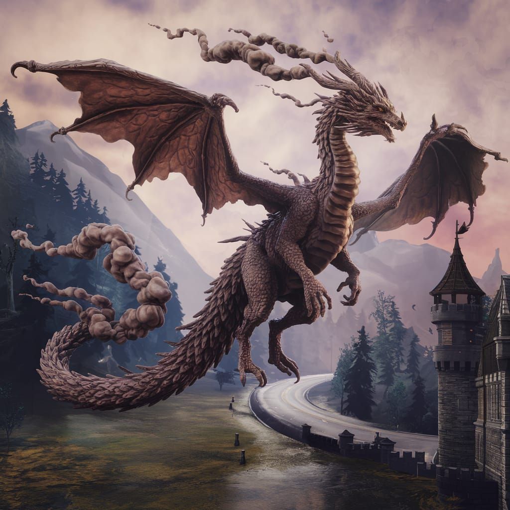 Fantasy Smoke Dragon Concept Art