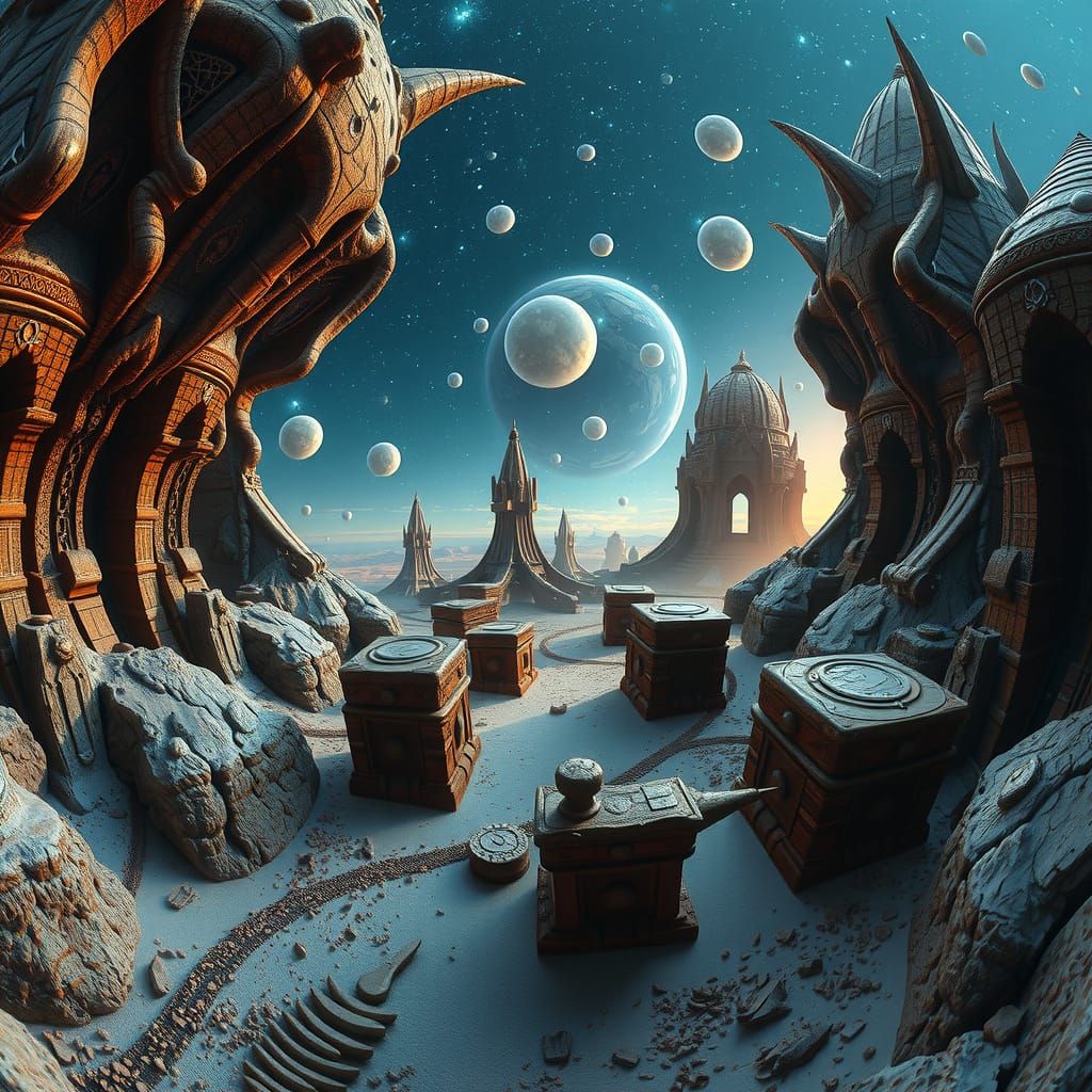 Ultra-Detailed Panoramic Science Fiction Landscape in 8K