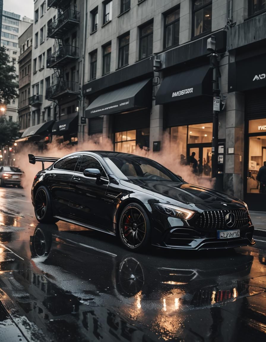 Futuristic Black Mercedes AMG Ready to Race