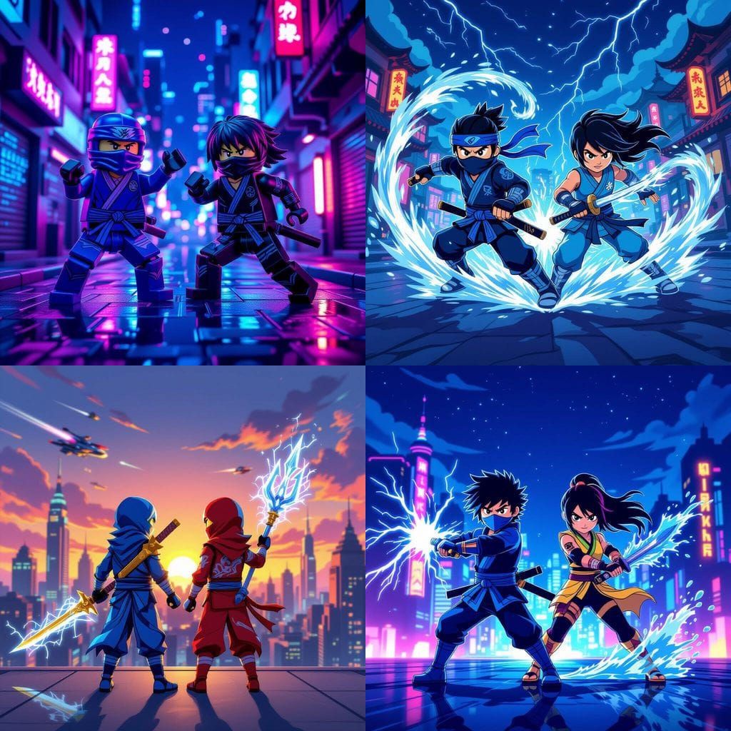 Ninjago Jay and Nya in Action