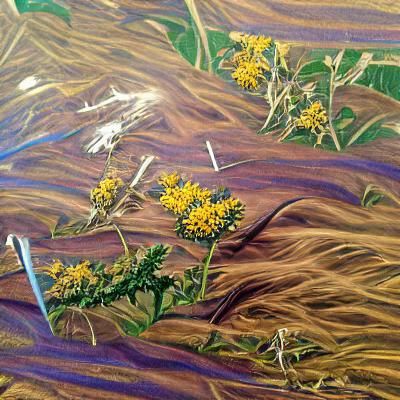 Windy Tallgrass Prairie with Wildflowers