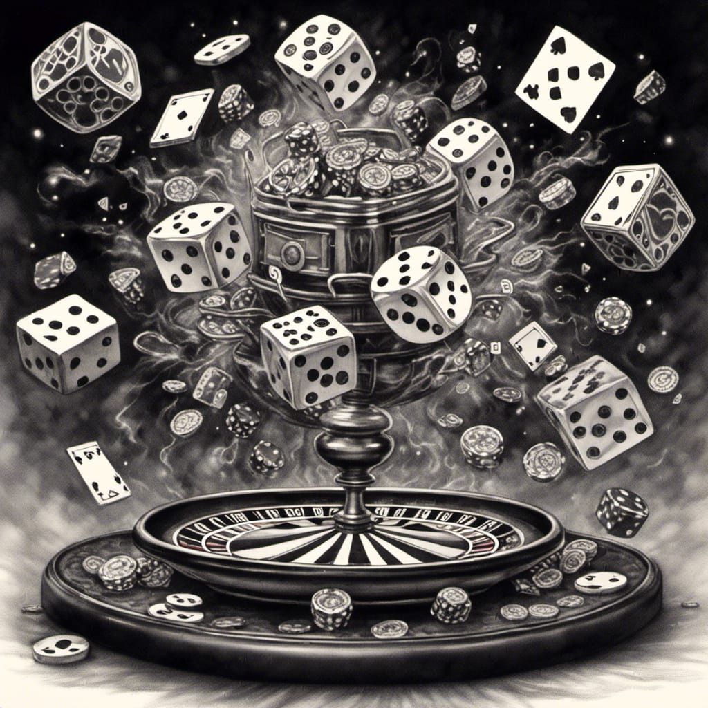 Casino Night in Black and White Ink