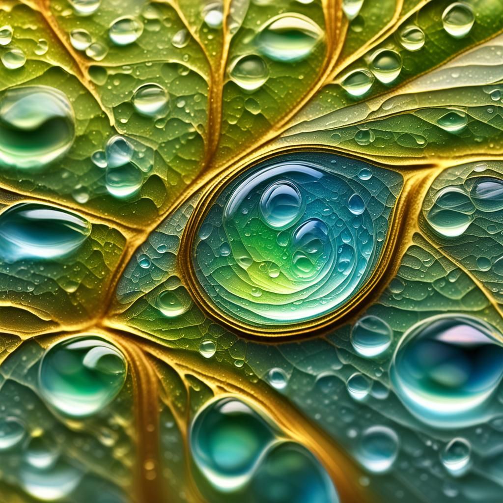 Magical Dewdrop: Macro Alcohol Ink Art