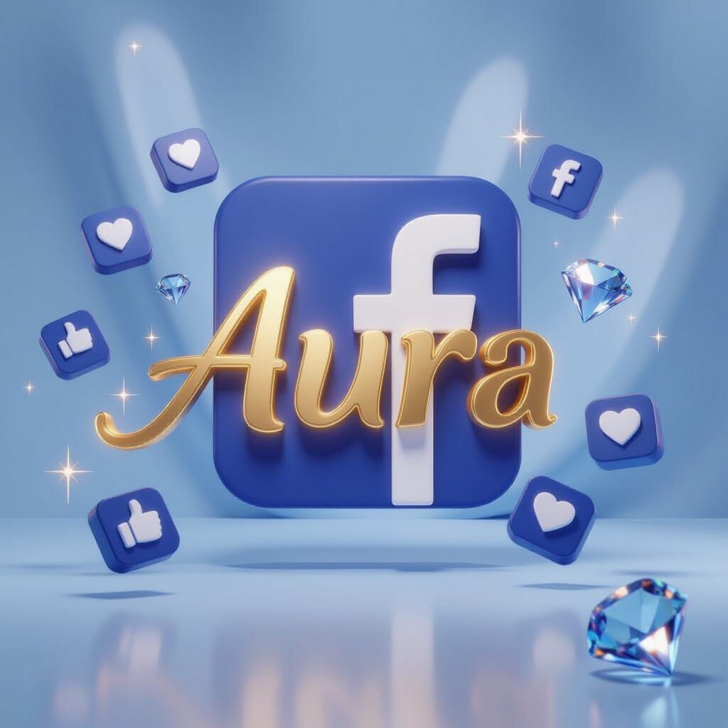 Elegant Golden 'Aura' Logo Design in Pixar 3D Style
