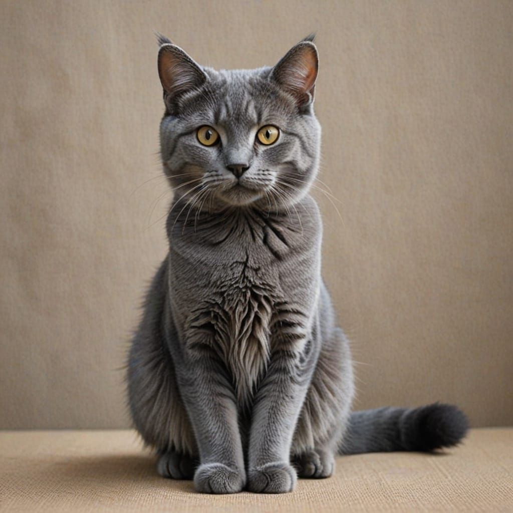 Grey Feline in Short Coat
