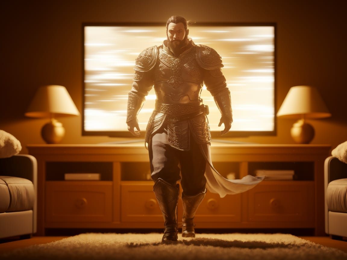 Genghis Khan Emerges from TV in Stunning 3D Rendering