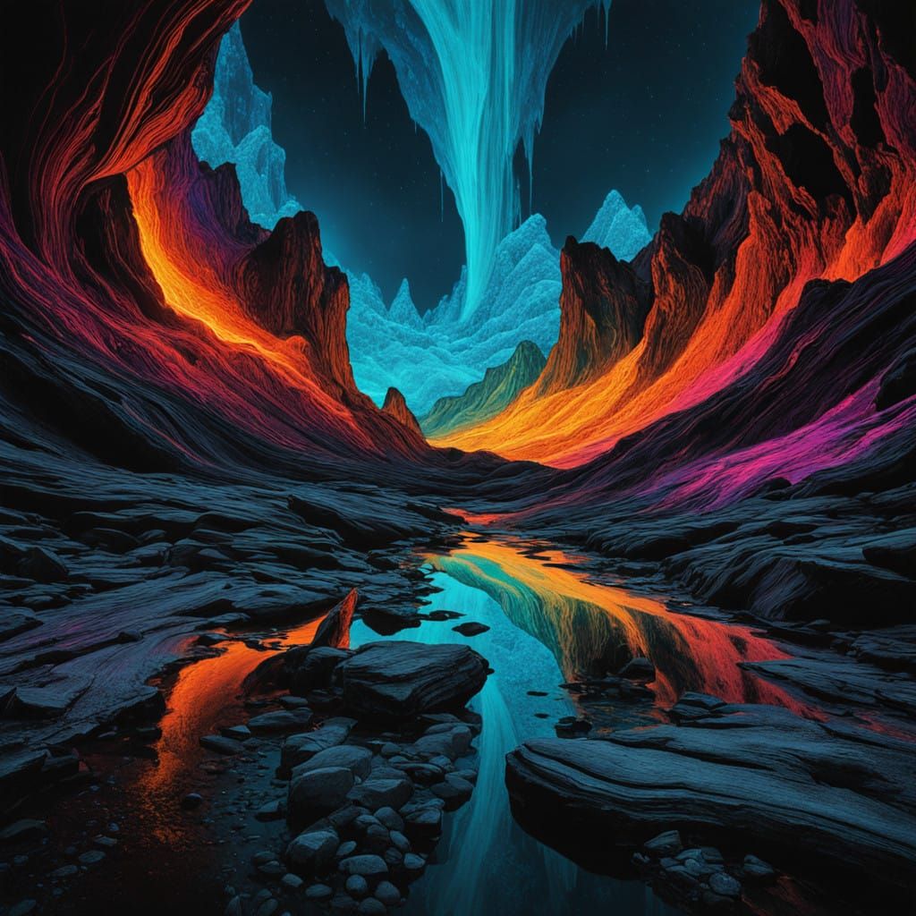 Mysterious Silhouette Radiates Vibrant Light in a Dreamlike ...