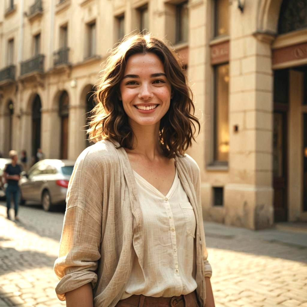 Warm Smile: A Cinematic Portrait of a Young Woman